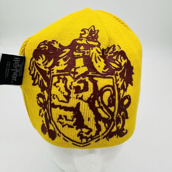 Harry Potter Gryffindor Beanie Wizardry Reversible Embroidered Red Gold One Size - Picture 4 of 6